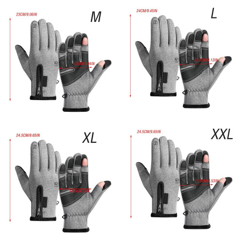 Gants thermiques d'hiver avec fermeture éclair et écran tactile 2