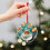 Coffee and Bread Christmas Ornament Glass Round 1 Pack 6