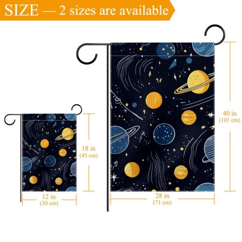 Drapeau de jardin Ciel nocturne avec planètes, comètes et étoiles 2