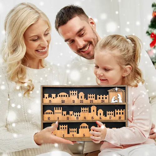 Ξύλινο Χριστουγεννιάτικο Ημερολόγιο Advent 11x17 ίντσες και 9x15 ίντσες 2