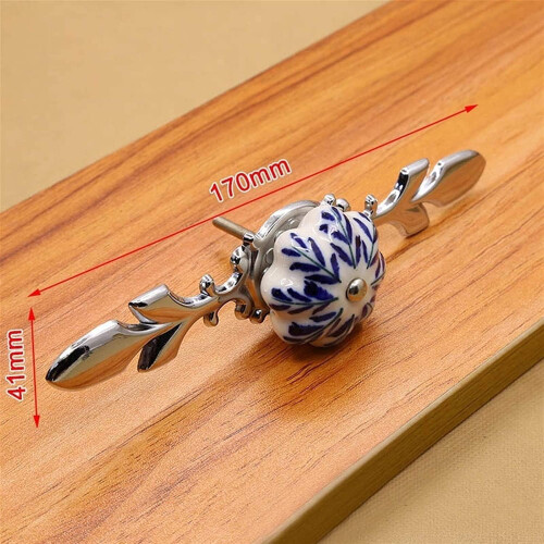 Gamvdout Ceramic Cabinet Knobs Blue White 2 Pack 1