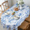 Nappe ovale bleue vintage 152 x 213 cm imperméable 2