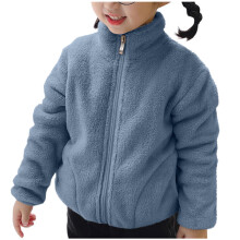 Kids Wool Jacket Light Royal Blue Fleece-Lined Thermal