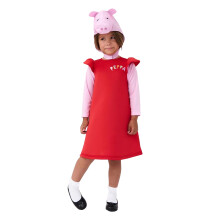 (3-4 Years, Red/Pink) Peppa Pig Girls 3D Costume