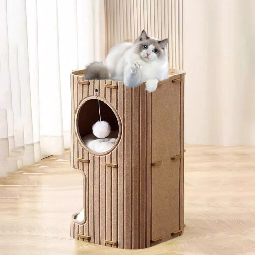 Felt Cat House Indoor Cave with Mats and Scratching Posts 1