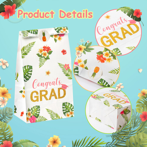 Abschluss-Papiertüten mit Blumenmuster, 24 Stück 2