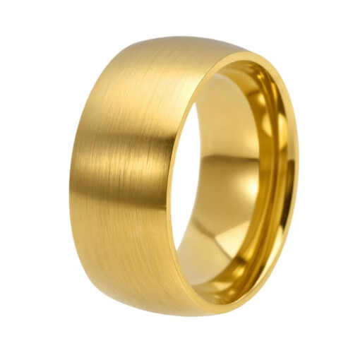 Stainless Steel Arc Ring Gold Size 9