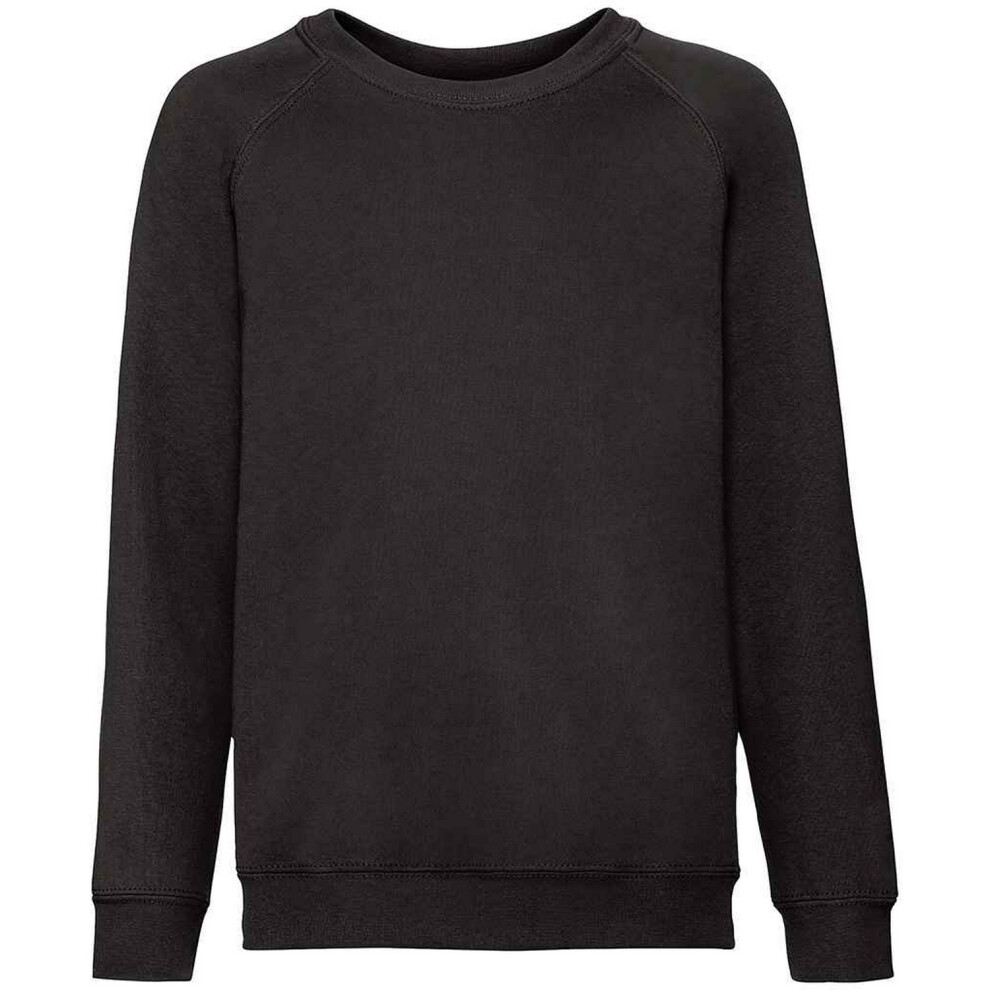 Fruit Of The Loom (3-4 Years, Black) Childrens/Kids Classic Raglan Sweatshirt