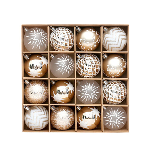 Christmas Tree Ornaments Red Green Gold 16PCS 1