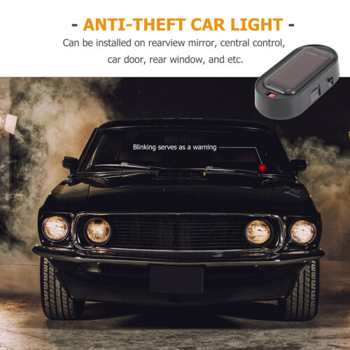 Solar-Powered Fake Car Alarm LED Light Blue Red 1 Pack 1