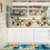 Turquoise Teal Abstract Kitchen Rug Set Blue Orange Runner 2