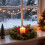 Christmas Candle Ring Flocked Pine with Red Berries and 5