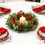 Christmas Candle Ring Flocked Pine with Red Berries and 7
