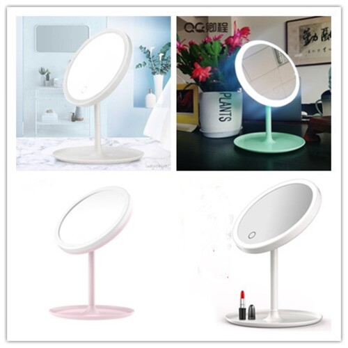 FRCOLOR LED Desk Makeup Mirror Rechargeable USB Three-Color 1
