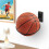 Wall-Mount Basketball Holder Black Walnut Base Metal Ring 1 4