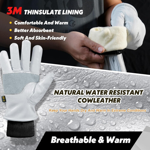 PUMIER Winter Work Gloves Men Water-Resistant Insulated 1