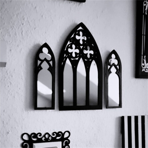 Gothic Cathedral Window Mirror Set of 3 Clear Arched 1