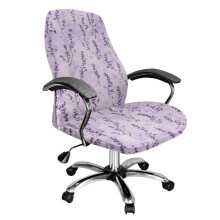 Coprisedia da scrivania elasticizzato con bottoni a pressione, colore lavanda.