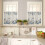Owl Christmas Kitchen Curtains Set Blue Eucalyptus Floral 4