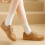 Suede Lace-Up Flat Loafers Brown Size 42 6