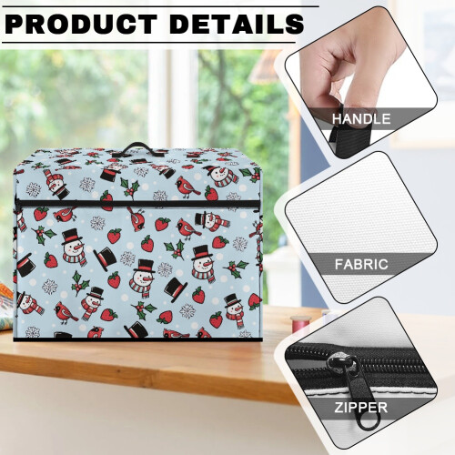Sewing Machine Cover Snowman Snowflake with Pocket for 2