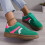 Suede Lace-Up Flat Loafers Comfortable Green Size 38 7