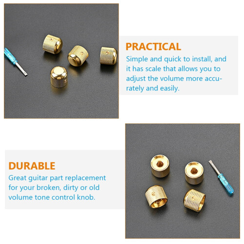 Volume Amplifier Knob for Guitar Golden 4 pcs 1