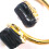 Black Adjustable Finger Ring with Gold Plating and October 7
