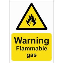 Flammable Gas Warning Sign Aluminum 8 x 12 Inch