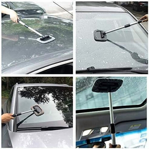Windshield Cleaning Tool Microfiber Car Window Cleaner with 2