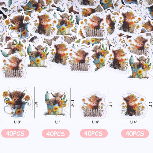 Highland Cow Confetti Double-Sided Brown 200 Pcs 2
