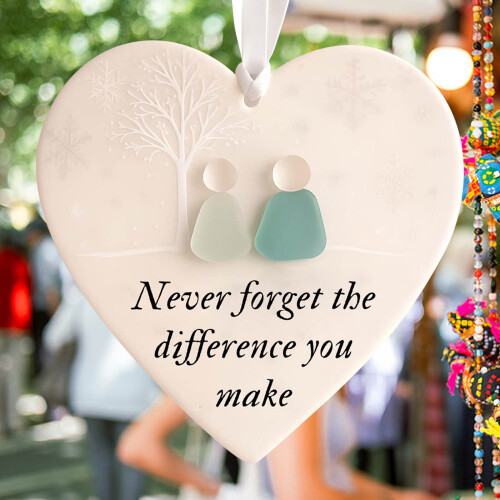 Heart-Shaped Sea Glass Ornament for Christmas Tree 1