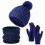 Winter Set Beanie Scarf Touch-Screen Gloves 3-Pc 1