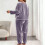Women's Plus Size Flannel Pajama Set Long Sleeve Pants 5