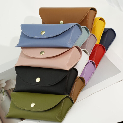Soft Leather Glasses Case for Men and Women, 1 Pack 2