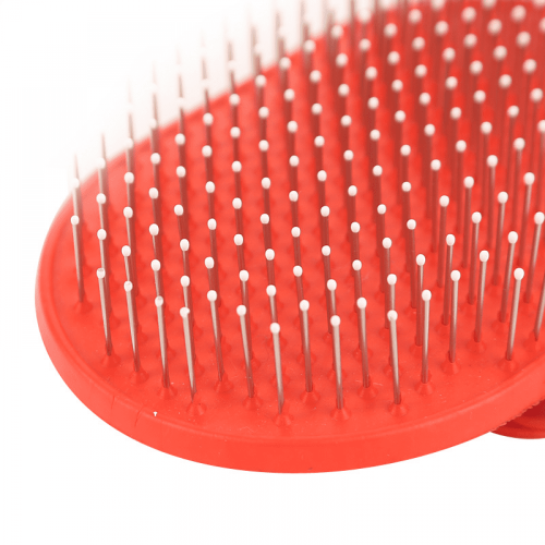 Pet Grooming Brush Rubber Tip Handheld for Dogs Red 2