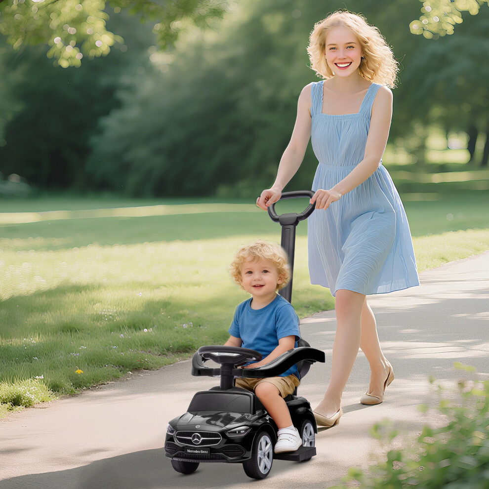 Aiyaplay White 2 In 1 Baby Ride On Push Car Mercedes-Benz C-Class Licensed - Image 2