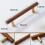 Walnut Wood Cabinet Handle Copper Foot 2 pcs 320 mm 2
