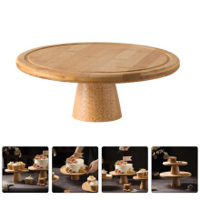 Wooden Cookies Display Tray for Cake Storage Light Brown 1