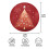 Round Placemat Set Polyester 6 pcs Red Christmas Tree 3