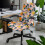 Housse extensible pour chaise pivotante Orange Marguerite S 2