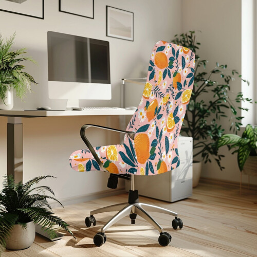 Housse extensible pour chaise pivotante Orange Marguerite S 2
