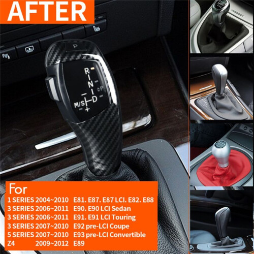 Car Automatic Gear Shift Knob with Engine Start  Button Cover for  1 3 5 Series E81 E87 E90 E91 E93 Z4 E89 LHD 1