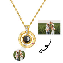 Copper Projection Necklace for Women Heart Round Pendant