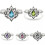 925 Silver Lotus Flower Ring with Pear Zircon Crystal Size 2