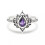 925 Silver Lotus Flower Ring with Pear Zircon Crystal Size 6