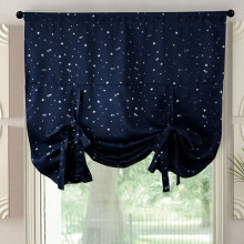 Blackout Tie-Up Shade Curtains Star Pattern Thermal