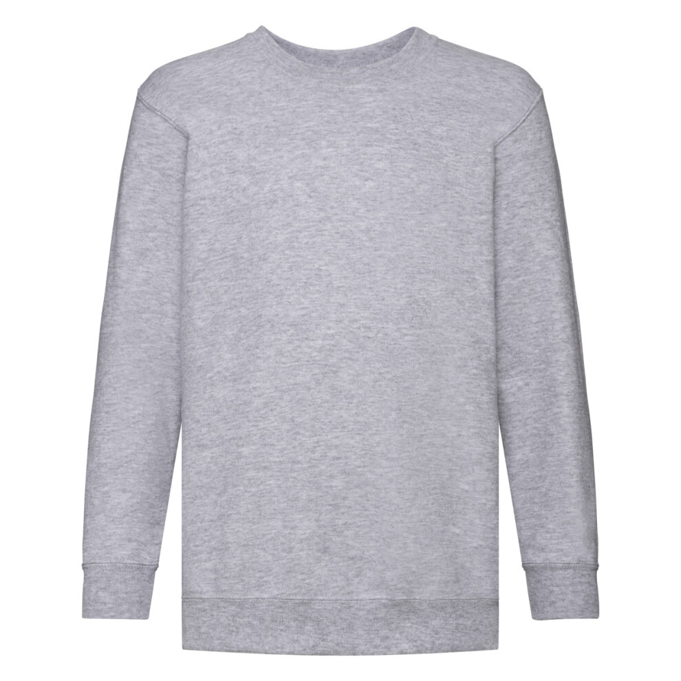 Fruit Of The Loom (9-11, Heather Grey) Childrens Unisex Set In Sleeve Sweatshirt (Pack Of 2)