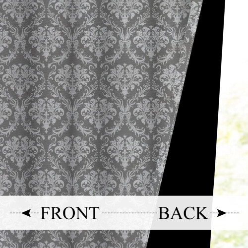 Boho Blackout Curtains for Bedroom Brown White Floral 2 pcs 1