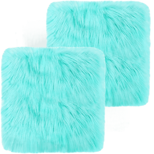 Soft Fluffy Locker Rug Blue 12x12 Inch 2 Pack